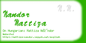 nandor mattiza business card